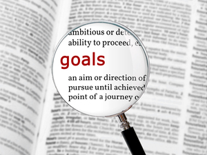 magnifying glass on goals meaning in dictionary